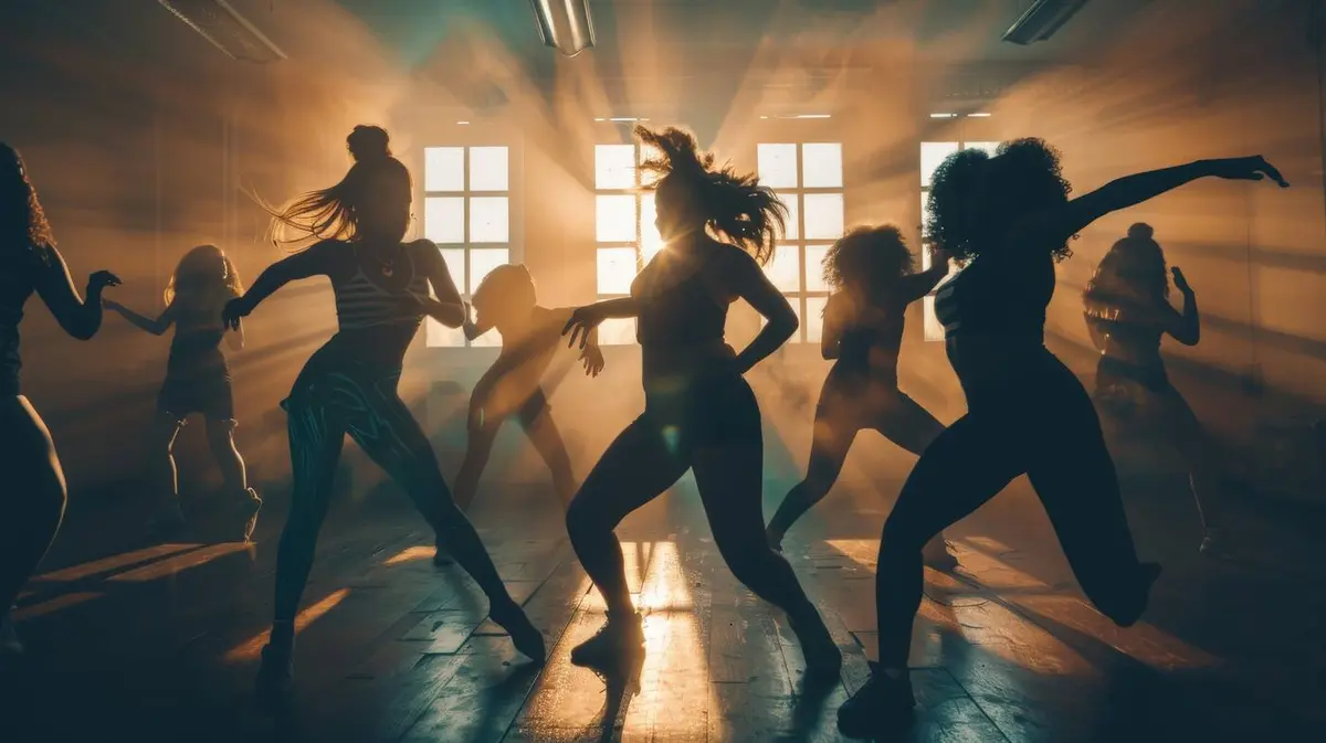 A women's group dancing in a studio