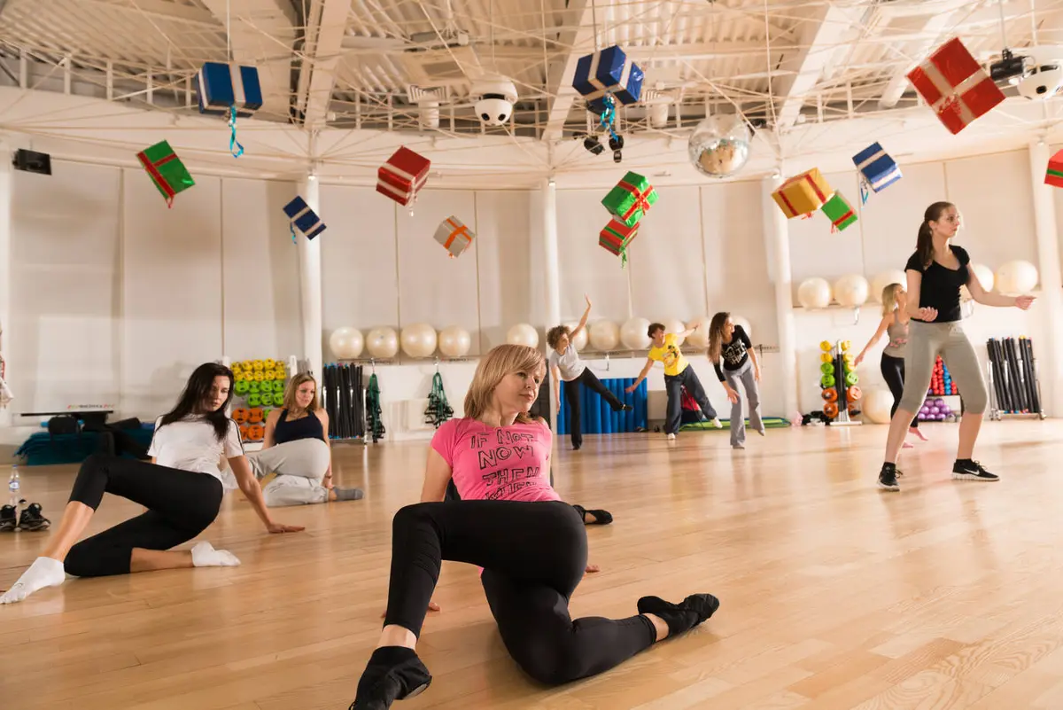 A dance class in a studio